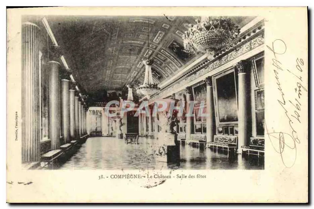 Compiègne - El Castillo - Sala de fiestas — editor Deaustre, n°38 - Anverso