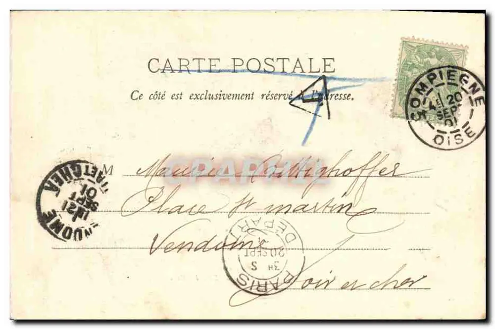 Compiègne - El Castillo - Sala de fiestas — editor Deaustre, n°38 - Reverso