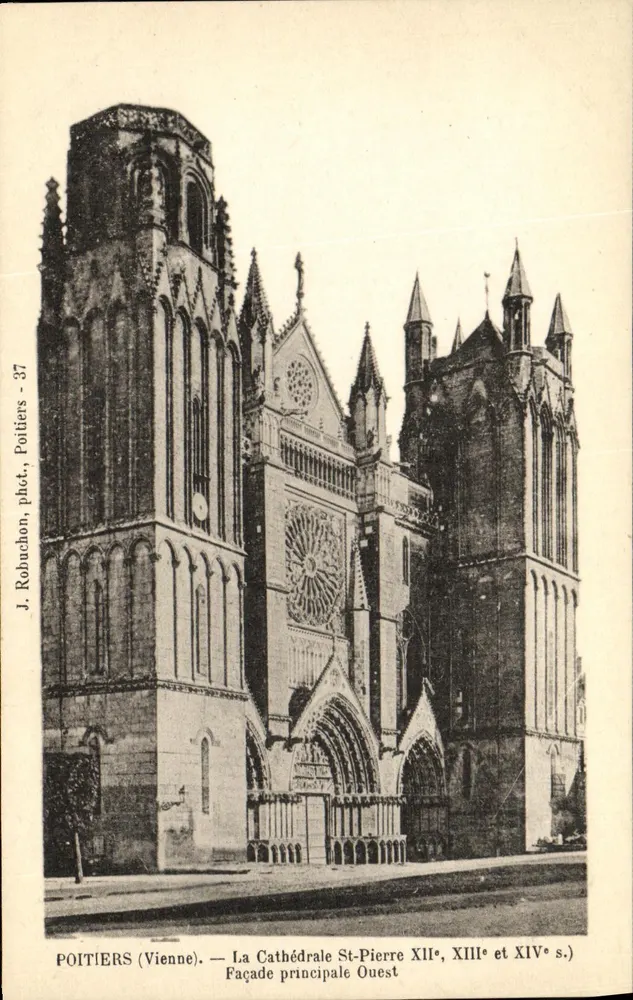 Poitiers (Vienne) — Die Kathedrale Saint-Pierre — Hauptfassade Westen — J. Robuchon, phot. Poitiers - 37 - Vorderseite