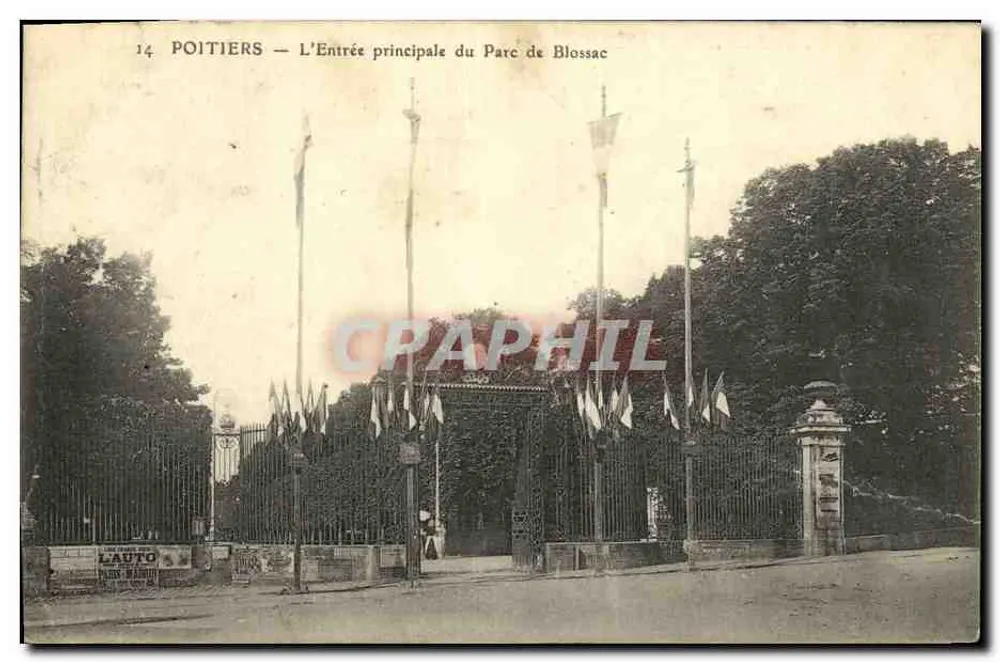 Poitiers — Der Haupteingang des Parks Blossac — Lauro - Vorderseite