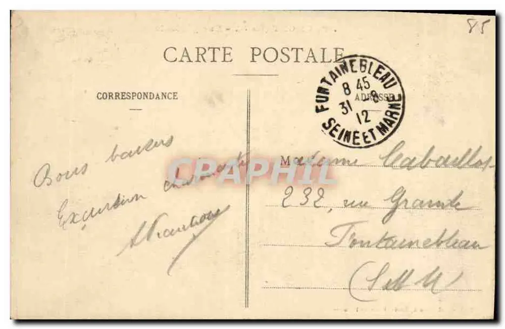 Apremont (Vendée) — Vista geral — Coleção A. Robin, Fontainebleau - Verso