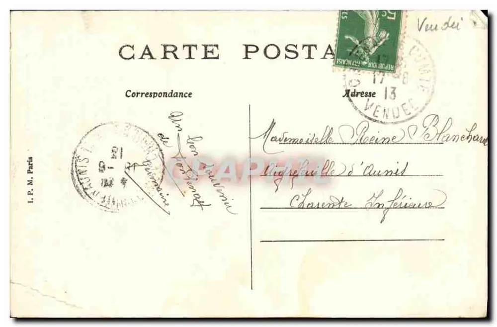 Floresta de MERVENT — O Ponte de Pérure — Edit. P. Guiller Fontenay-le-Comte - Verso