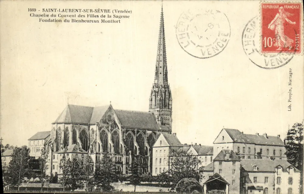 Saint-Laurent-sur-Sèvre — Chapel of the Convent of the Daughters of Wisdom — Lib. Poupin, Montagne - Vorderseite