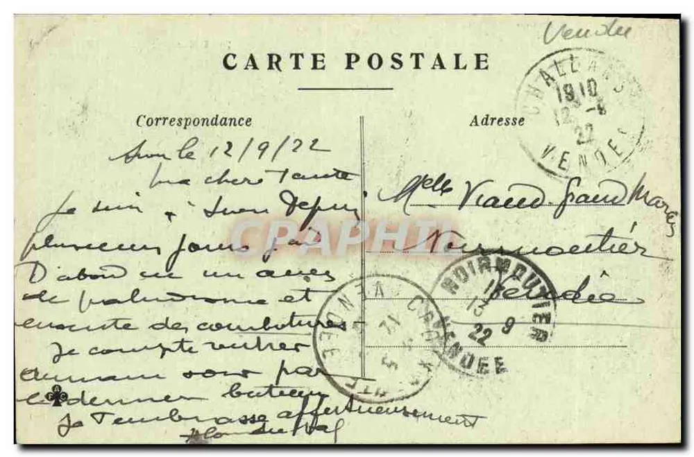 Castelo de Île de Noirmoutier — Edição Martin-Bertrand, Noirmoutier - Verso