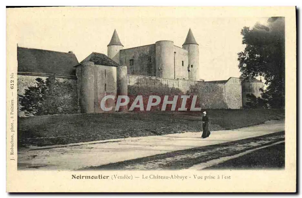 Noirmoutier (Vendée) — Das Schloss-Abtei — Ansicht von Osten — J. Robuchon, phot. in Poitiers — 612 bis - Vorderseite