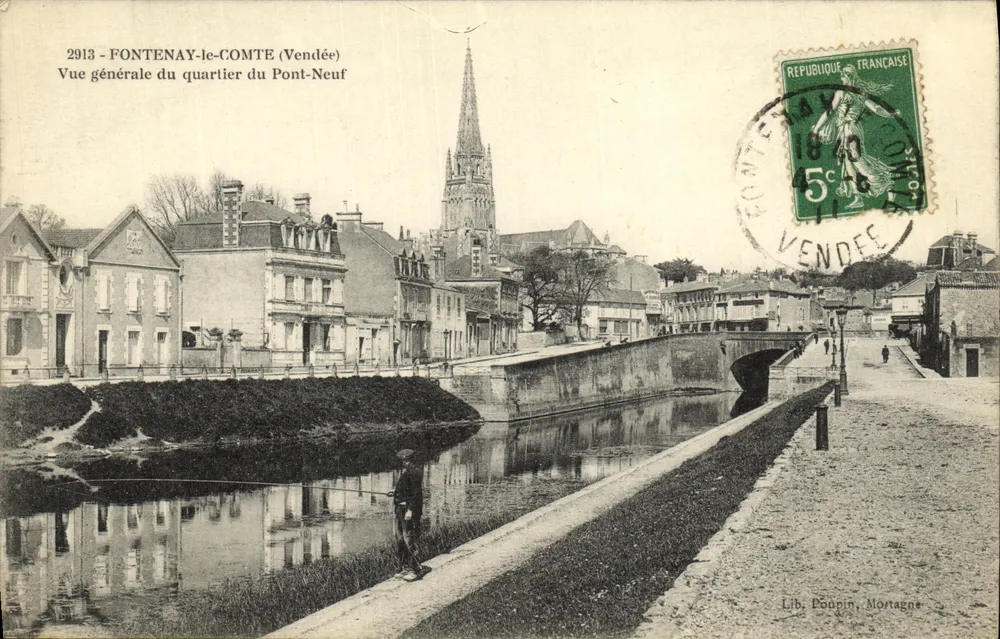 Fontenay-le-Comte (Vendée) — Allgemeiner Blick auf den Pont-Neuf-Bezirk — Lib. Bourgin, Mortagne - Vorderseite