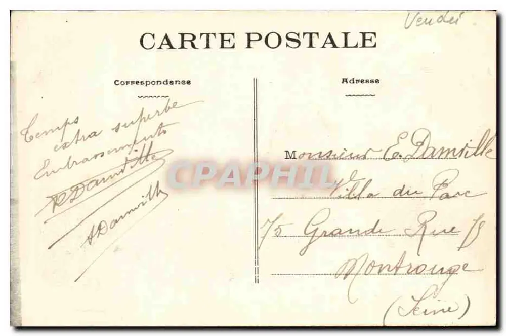 Croix-de-Vie (Vendée) — Felsen der Grande Côte — anonymer Verleger, Nr. 3962 - Rückseite