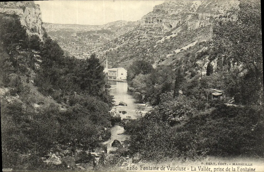 Fontaine de Vaucluse - Die Schlucht, Blick auf die Quelle — P. Ruat, Édit. - Marseille, n° 2280 - Vorderseite