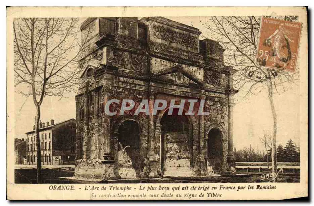 Orange - O Arco do Triunfo — O mais belo que foi erguido na França pelos Romanos — Editor Caby, Nantes - Frente