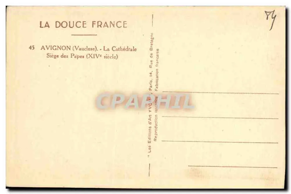 Avignon - A Catedral - Sede dos Papas (século XIV) - Verso