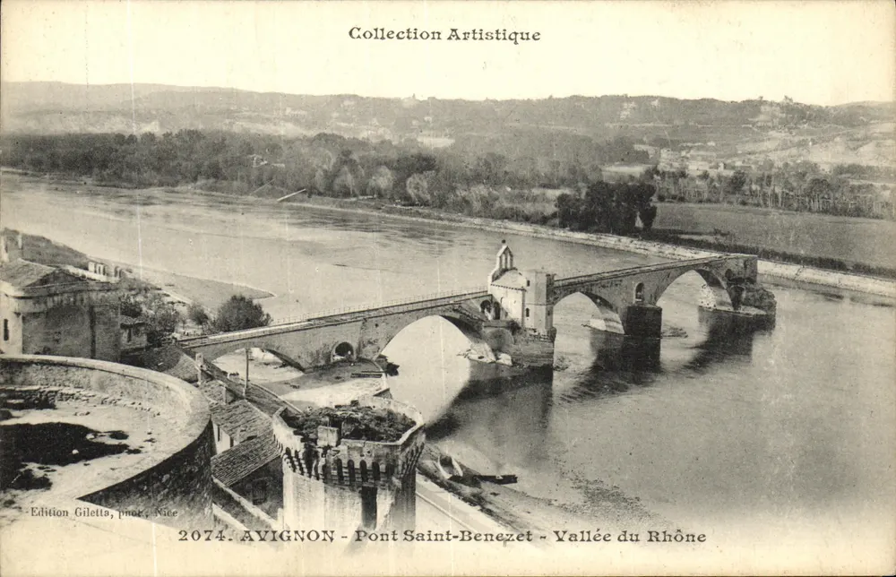 AVIGNON - Ponte Saint-Benezet - Vale do Ródano — Coleção Artística, Edição Giletta, Nice, n° 2074 - Frente