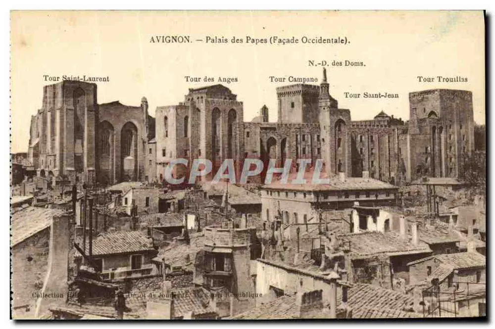 Avignon — Paleis van de Paus (Westelijke Facade) — Collectie van de Republiek - Voorkant