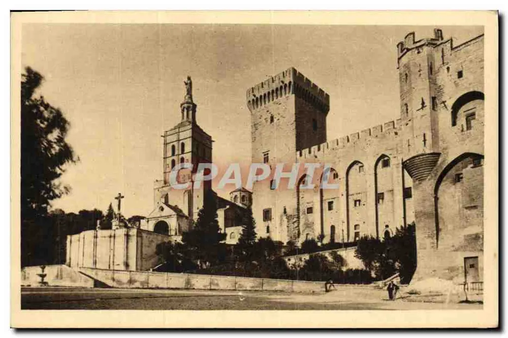 Avignon (Vaucluse) — Kathedrale Notre-Dame des Doms und Fassade des Palais des Papes — Les Éditions d'Art Vignon, Paris - Vorderseite