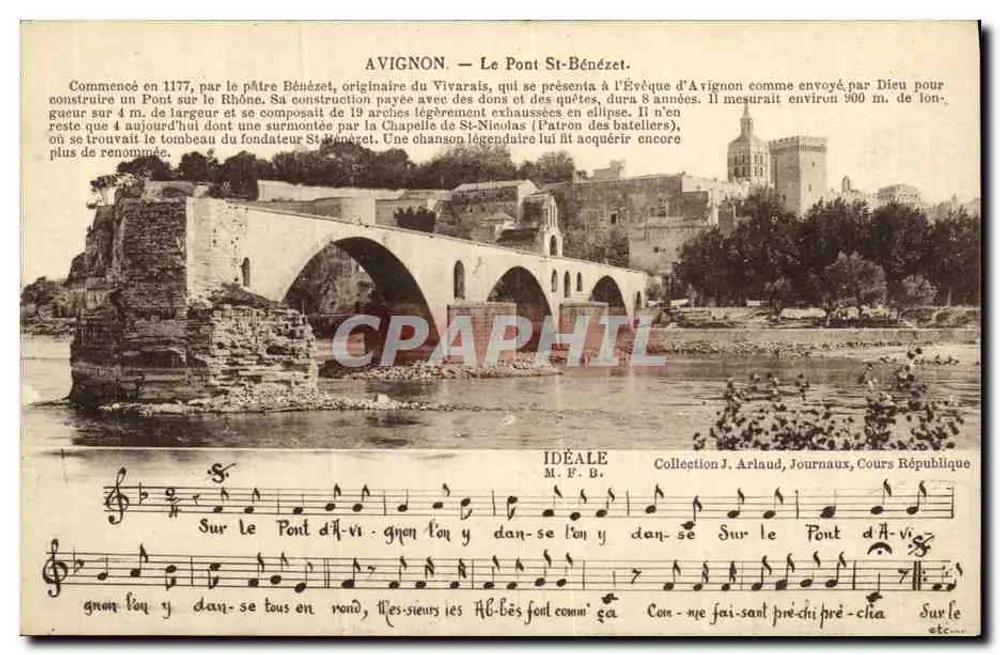 Avignon — O Ponte St-Bénézet — Edição Artística IDEALE - Frente