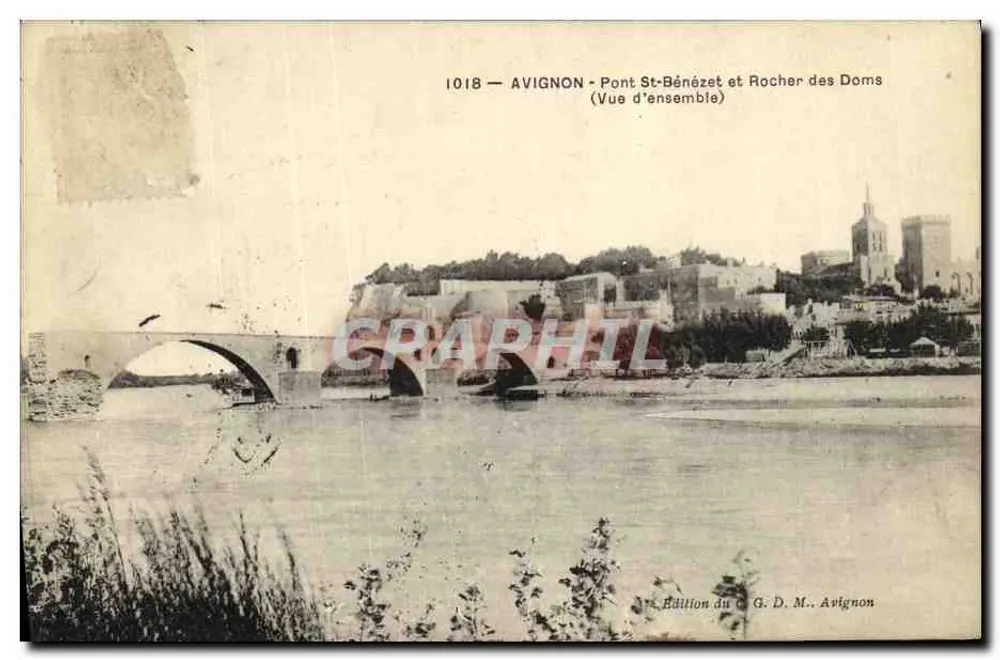 Avignon - Ponte Saint-Bénézet e Rocher des Doms — Vista geral — Edição do G. D. M., Avignon - Frente