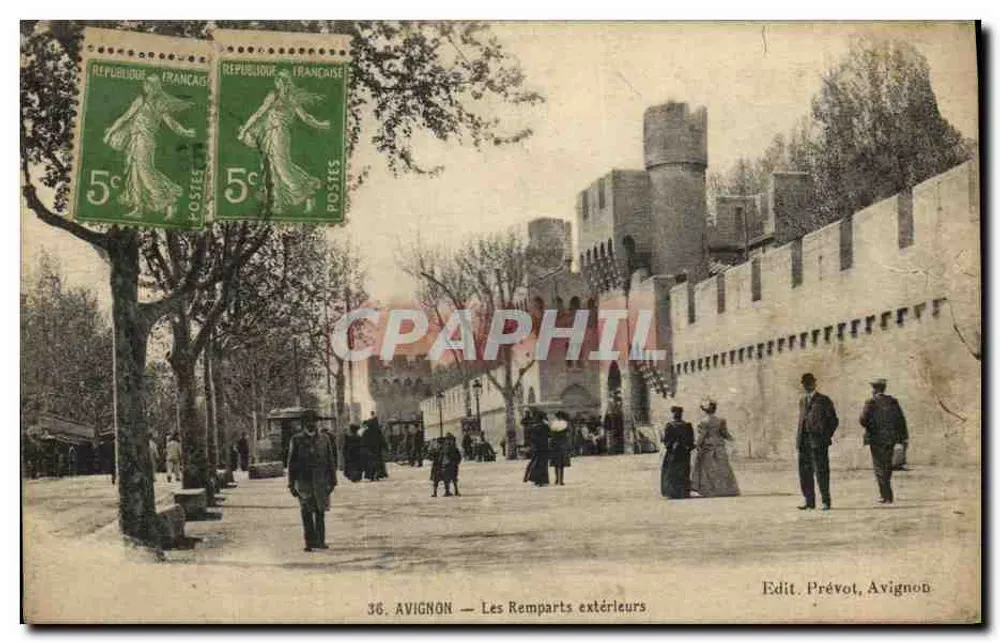 Avignon — Os Muros Externos — Edit. Prévot, Avignon - Frente