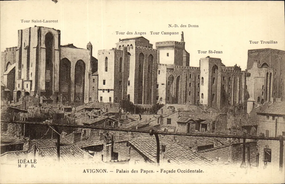 Avignon — Palácio dos Papas — Fachada Ocidental — Editor IDÉALE M.F.B. - Frente