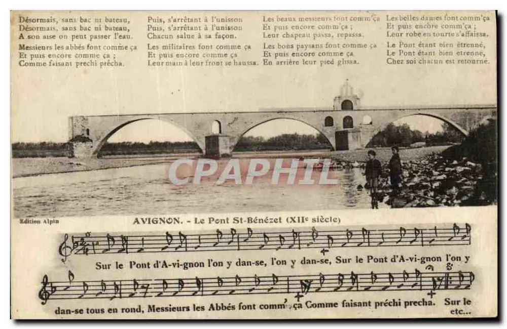 Avignon - O Ponte St-Bénézet (século XII) — Edição Alpin - Frente