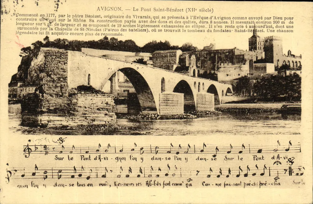 Avignon — O Ponte São Bénézet (século XII) — Edição Artesanal «IDEAL» de F. Beato - Frente