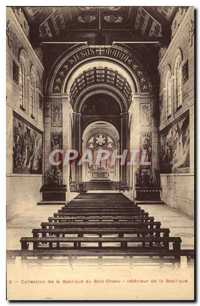 Innenansicht der Basilique du Bois-Chenu — Sammlung der Basilique du Bois-Chenu — unbekannter Verleger, Nr. 5 - Vorderseite