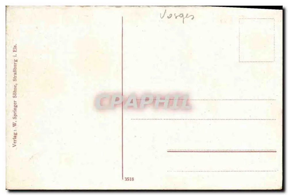 Schnierlach (Vogesen) — vista panorâmica — Verlag W. Springer Söhne i. Straßburg, n° 3518 - Verso