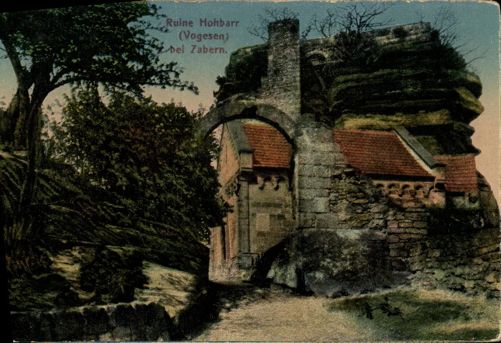 Ruine Hohbarr (Vogesen) — Ruínas Medievais em Zabern — Editor Springer & Söhne, Straßburg - Frente