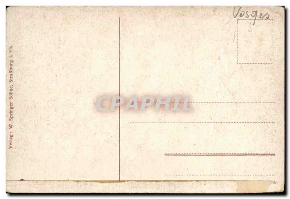 Ruine Hohbarr (Vogesen) — Ruínas Medievais em Zabern — Editor Springer & Söhne, Straßburg - Verso