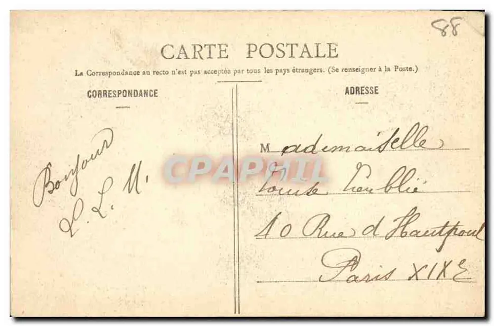 Die Pässe der Vosgien — Au Chipal — Pierre Borne — Verlag Ad. Weick, Saint-Dié (Depot) Nr. 3893 - Rückseite