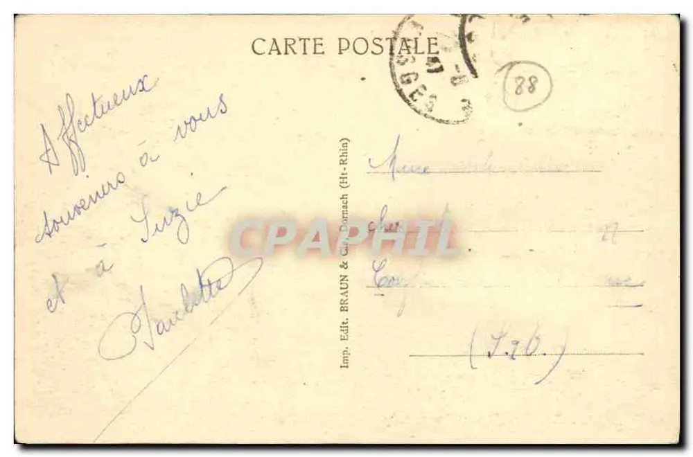 La Croix-aux-Mines — Vista Geral — Imp. Edit. BRAUN & Cie, Dornach (Ht.-Rhénan) - Verso