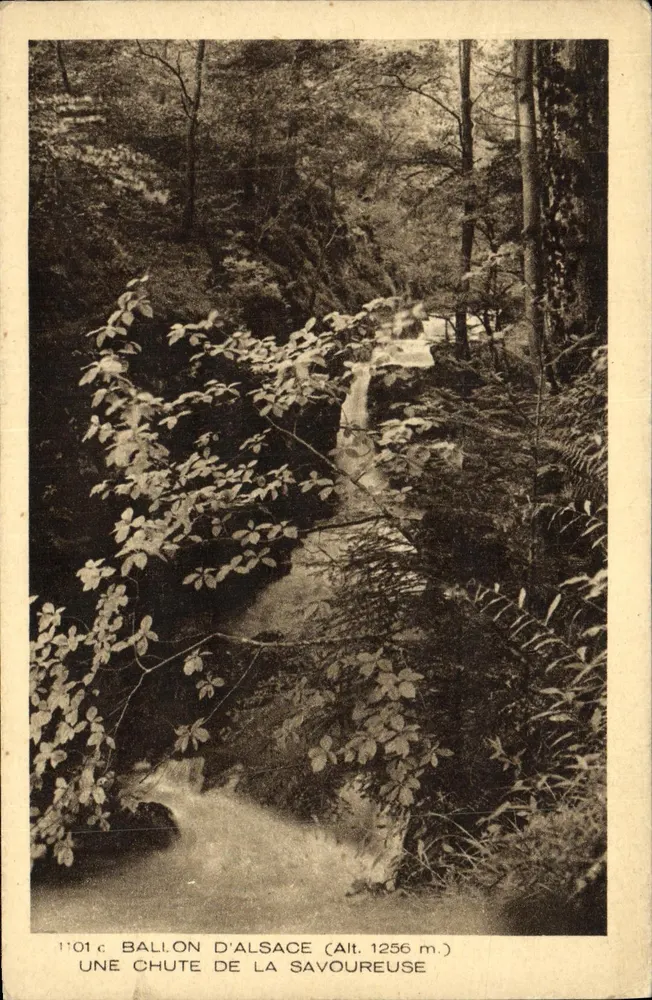 Ballon d'Alsace (Alt. 1256 m.) — Una caída de la savoureuse — Braun & Cie, Imp. en Housse-Dornach - Anverso