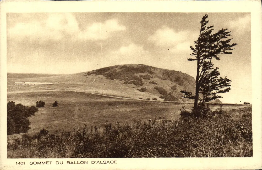 Cume do Ballon d'Alsace — vista panorâmica — série 1401, editor Braun & Cie, Dornach - Frente