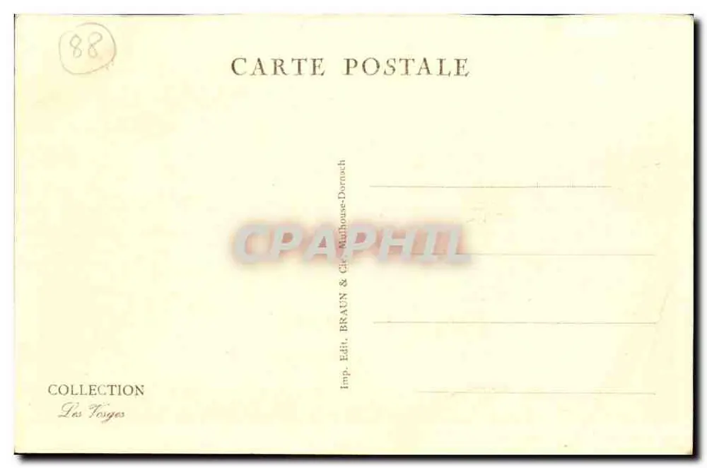Cume do Ballon d'Alsace — vista panorâmica — série 1401, editor Braun & Cie, Dornach - Verso