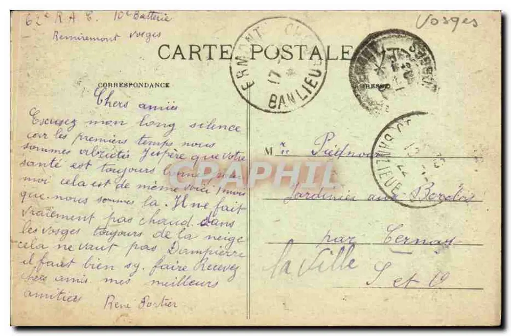 Remiremont — Faubourg de Plombières — Phototypie Daniel Delbey, Mirecourt - Verso