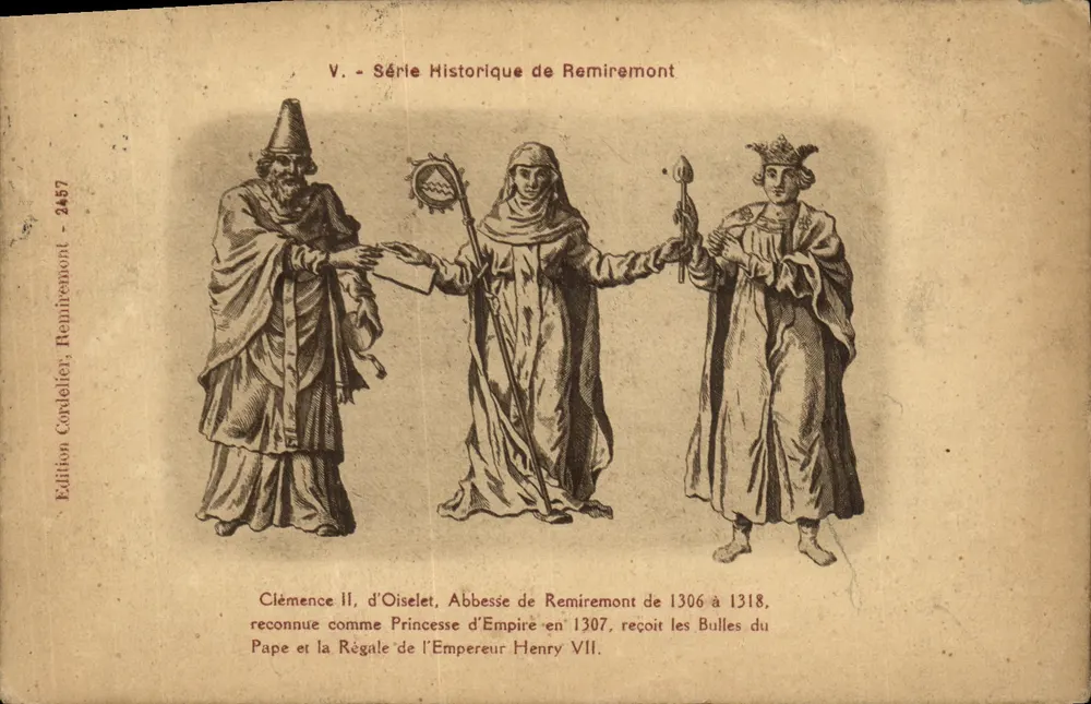 Clémence II, d'Oiselet, Äbtissin von Remiremont — als Kaiserinstituierte 1307 — Edition Covilet, Remiremont, Nr. 2457 - Vorderseite