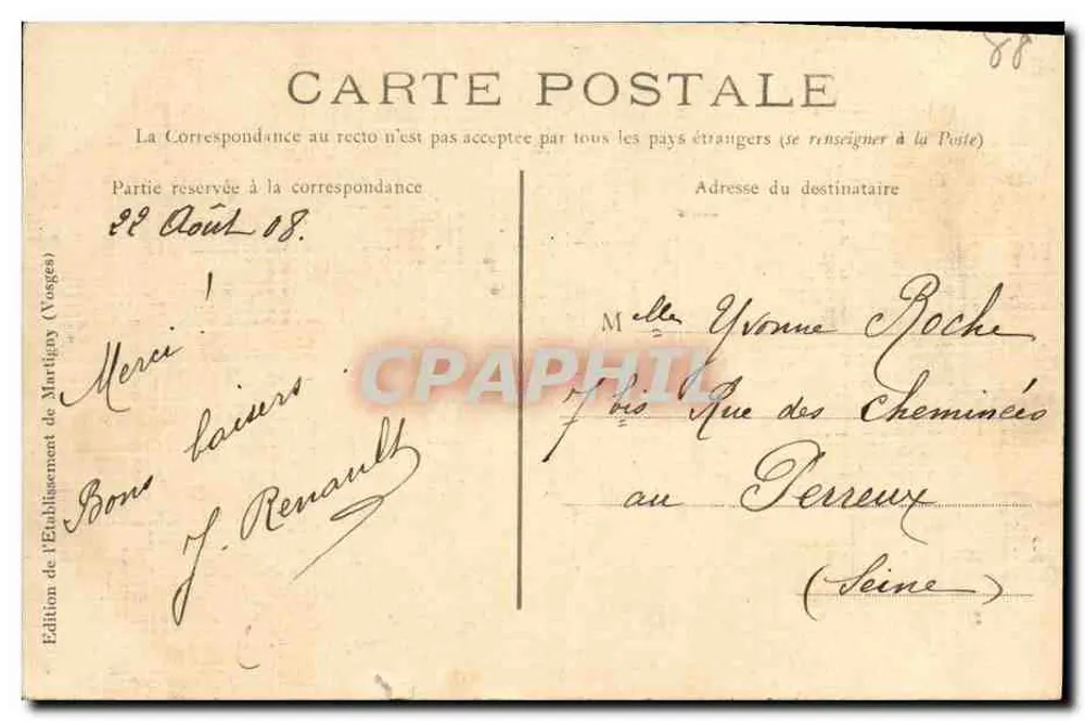 Martigny-les-Bains — Die Seifenquelle — Édition de l'Établissement de Martigny (Vosges) - Rückseite