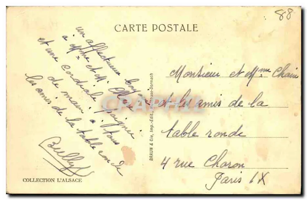 Le Hohneck (Alt. 1366 m.) — vista panorâmica — Braun & Cie, Nîmes-Dornach - Verso
