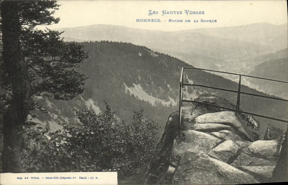 Les Hautes Vosges — Hohneck - Roche de la Source — Imp. Ad. Weick, Saint-Dié, N° 3422 - Cl. D. - Frente