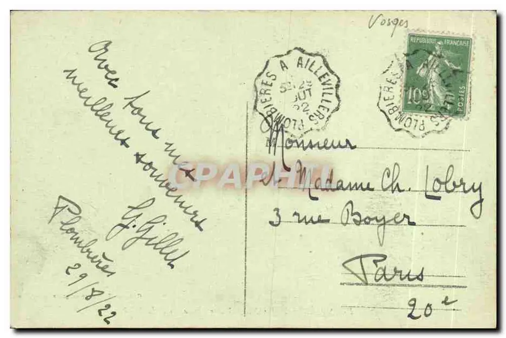 Plombières-les-Bains — Allgemeiner Blick, vom Norden aufgenommen — Sammlung P. Daroçh, Vermietungsbüro - Rückseite