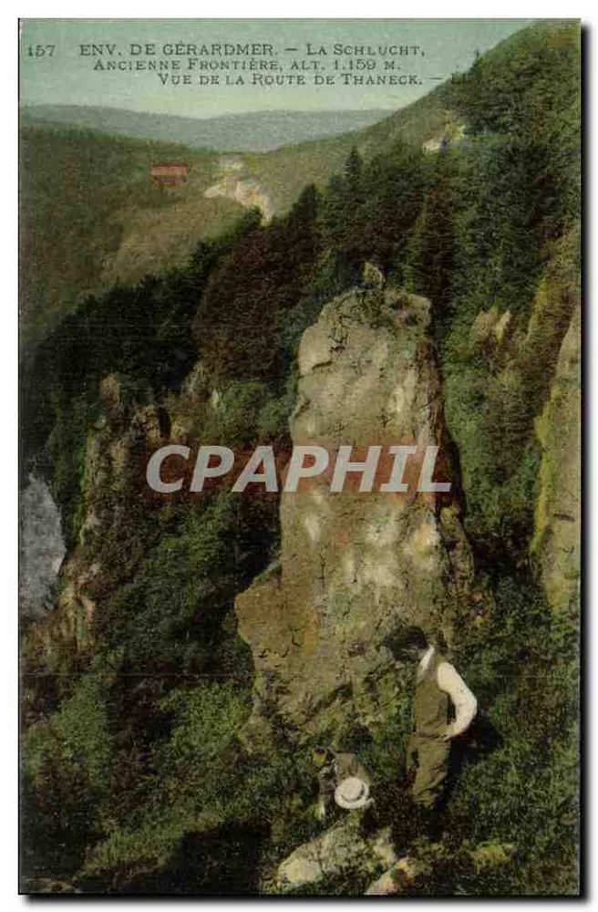 Umgebung von Gérardmer — La Schlucht, ehemalige Grenze, Blick von der Straße Thanecck — n° 157 - Vorderseite