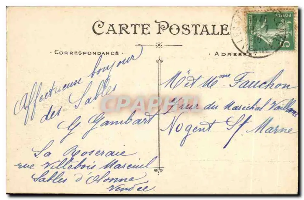 Les Sables-d'Olonne — Die Arundel-Turm — Artaud et Nozais, Nantes - Rückseite
