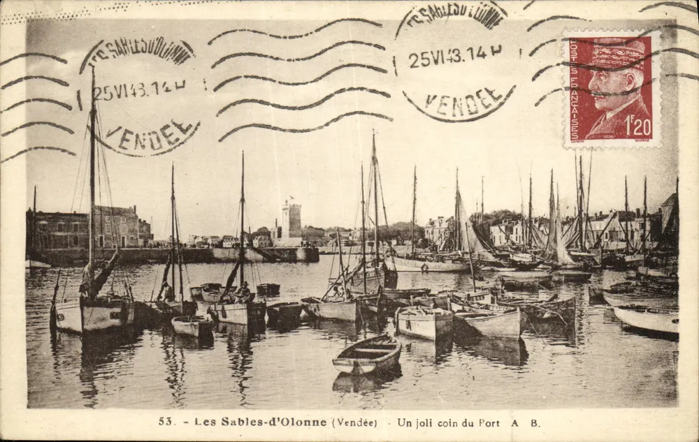 Les Sables-d'Olonne (Vendée) — Ein hübscher Winkel am Hafen — A. B. - Vorderseite