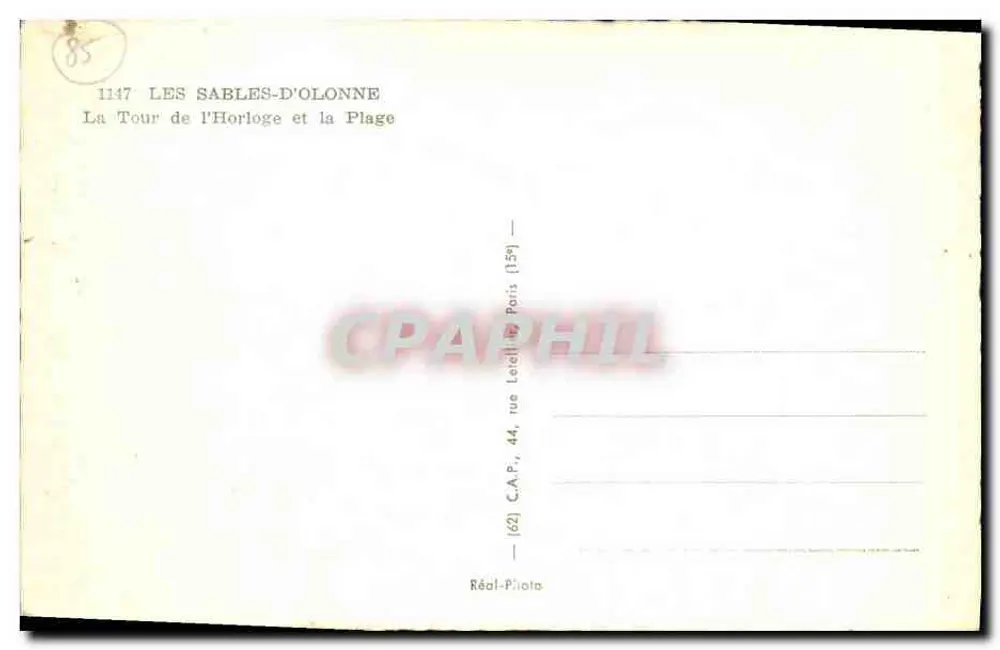 Les Sables-d'Olonne — Die Uhrturm und die Strände — Réal-Photo - Rückseite