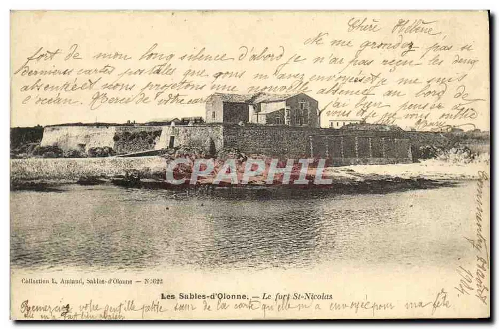 Les Sables-d'Olonne — O forte St-Nicolas — Coleção L. Amiand, N°3622 - Frente