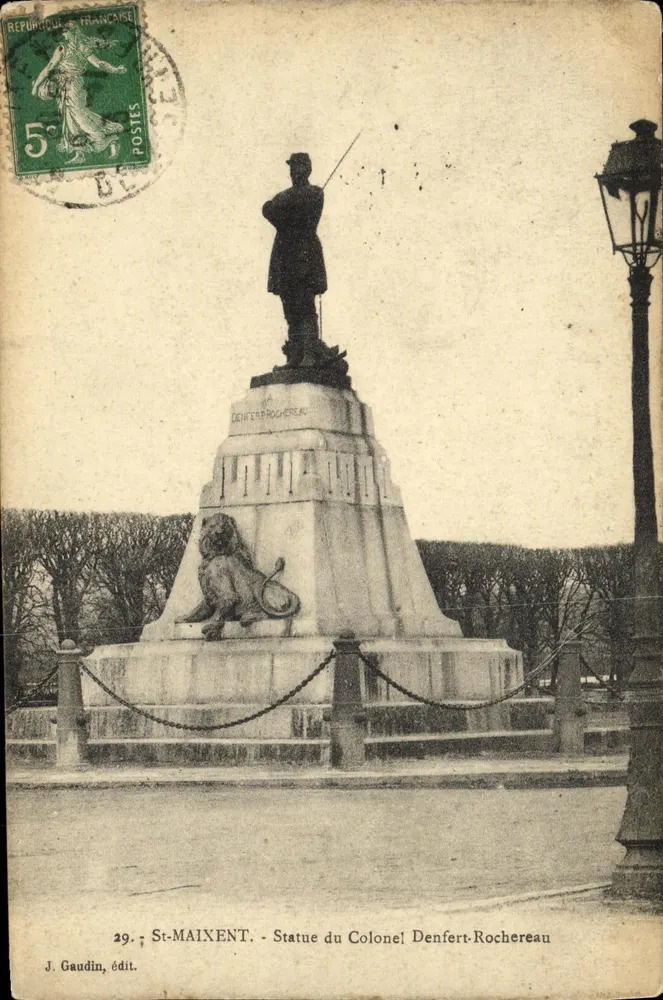 St-Maixent - Statue des Colonel Denfert-Rochereau — J. Gaudin, ed. n°29 - Vorderseite