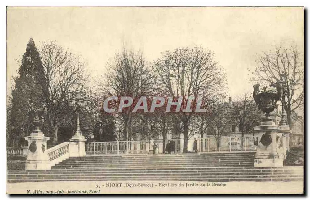 Niort (Deux-Sèvres) — Treppen des Jardins de la Brèche — N. Alix, Papier-Tab, Niort - Vorderseite