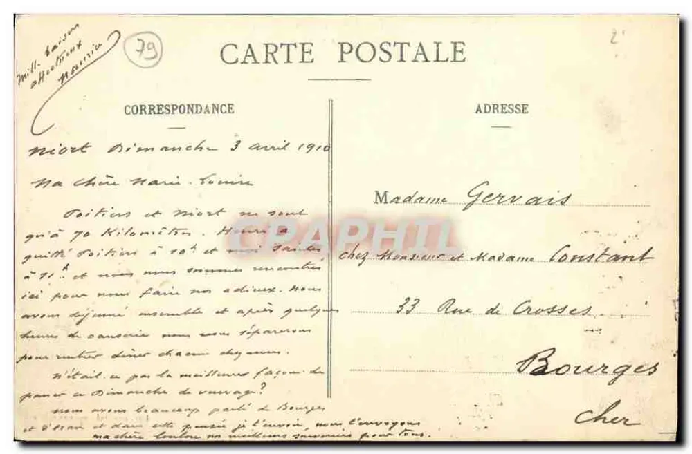 Niort (Deux-Sèvres) — O Donjon — N. Alia, papel-tabloide-jornais, Niort - Verso