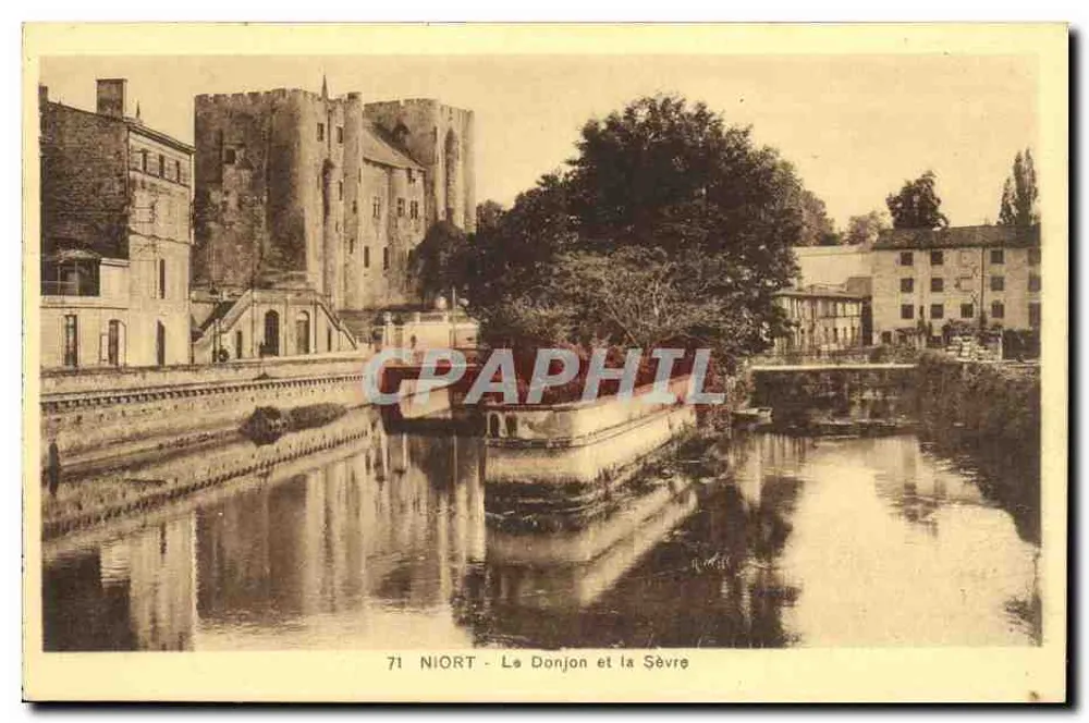 Niort - O Donjon e a Sèvre — Edição L. Cruchon, Niort - Frente