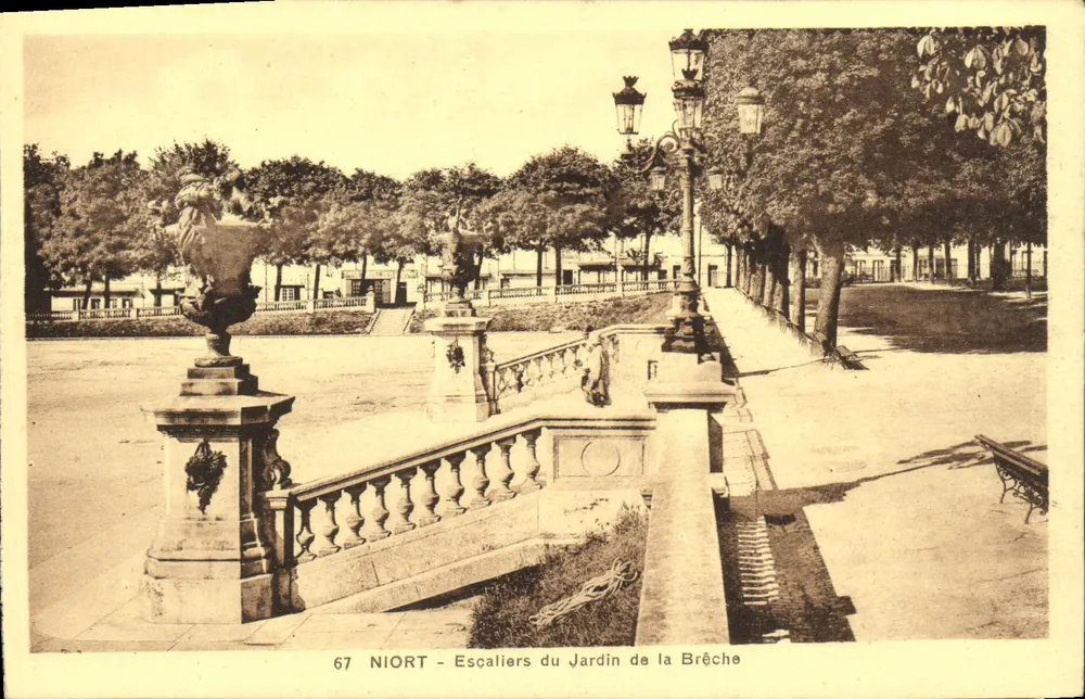 Niort - Treppen des Jardins de la Brèche — Edition I. Cruchon, Niort - Vorderseite