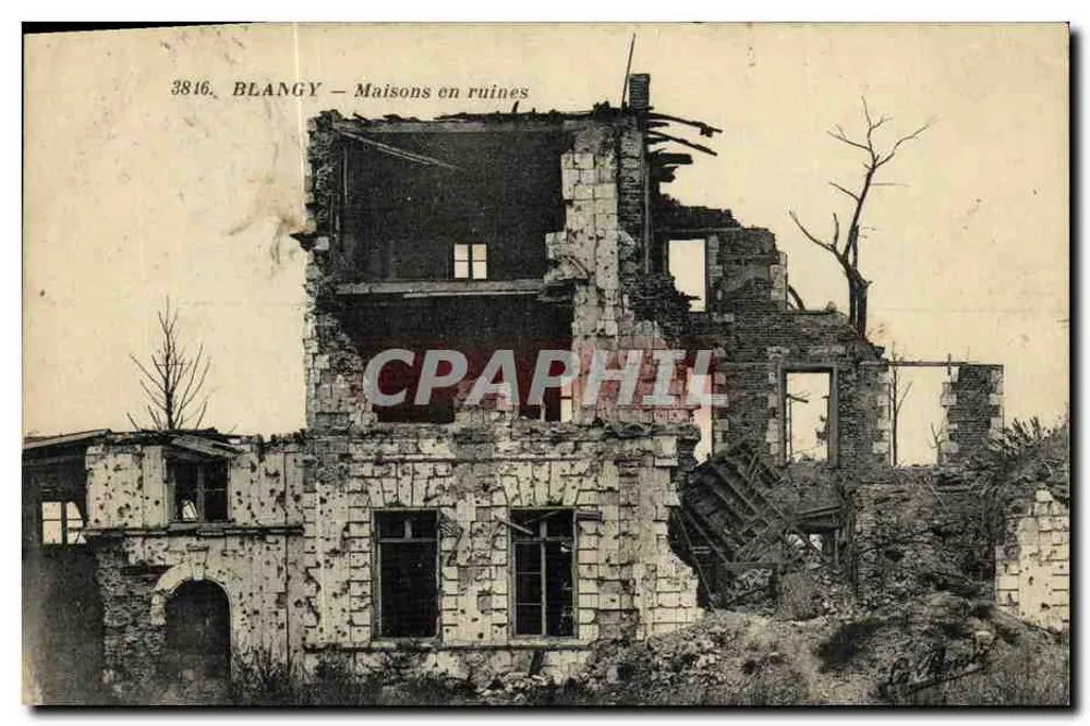 Blangy — Casas em ruínas — série 3816 - Frente