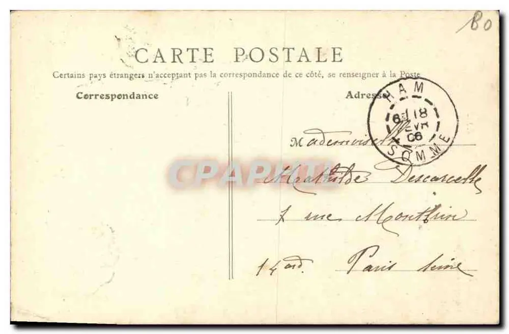 Ambiente de Ham — Igreja de Matigny — Lib. Junien-Rasse em Ham, n°10 - Verso